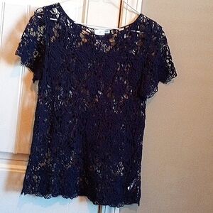 Maurices S Crochet Navy Top